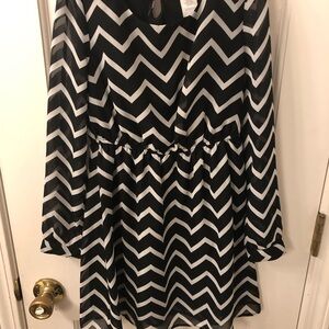 Black and White Chevron Dress